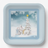 Borden voor Beer kerstpapier, polair Papieren Bordje (Voorkant)