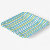 Borden voor blauw en langbladig gestreept papier papieren bordje (Gebogen)