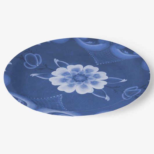 Borden voor blauw en wit rozingpapier papieren bordje (Gekanteld)