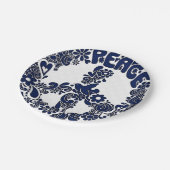 borden voor blauw en wit vredesbord papieren bordje (Gekanteld)