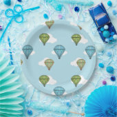 Borden voor blauw luchtballonpapier en  voor hot-l papieren bordje (Feest)