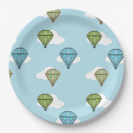 Borden voor blauw luchtballonpapier en  voor hot-l papieren bordje