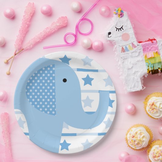 Borden voor blauw olifantenpapier papieren bordje (Feest)