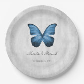 Borden voor blauwe vlinderbruiloft papieren bordje (Voorkant)