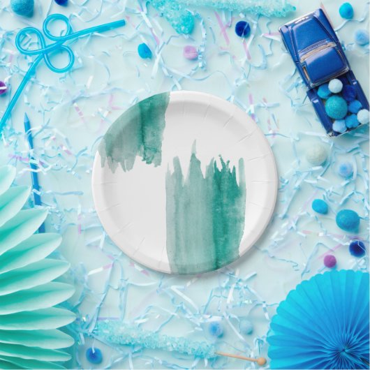 Borden voor blauwgroen Waterverf Papieren Bordje (Feest)