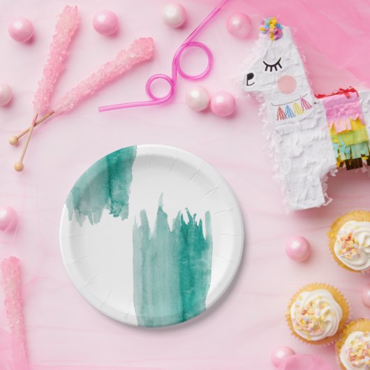 Borden voor blauwgroen Waterverf Papieren Bordje (Feest)