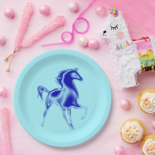 Borden voor blauwpaardenpapier Aangepaste kleuren Papieren Bordje (Feest)