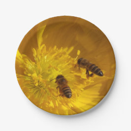 Borden voor bloem- en bijenpapier papieren bordje