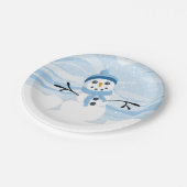 Borden voor Bluesy Snowman Paper Papieren Bordje (Gekanteld)