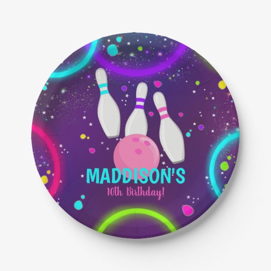 Borden voor Bowling Party-papier Papieren Bordje (Voorkant)