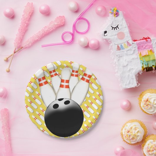 Borden voor Bowlingpapier Papieren Bordje (Feest)