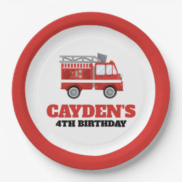 Borden voor brandweerbrandweerbrandweervrouwen op  papieren bordje