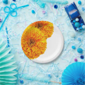 Borden voor Bright Oranje Gold Marigold Paper Papieren Bordje (Feest)