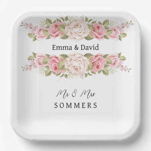 Borden voor bruiloft papieren bordje (Voorkant)