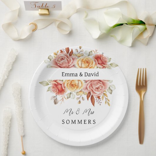 Borden voor bruiloft papieren bordje (Huwelijk)