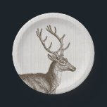 Borden voor  buck Deer Paper Papieren Bordje<br><div class="desc">Aangepast papieren bord voor je kerstfeest of feestelijke buffet met een  afbeelding van een hertenbok. U kunt deze borden met douanetekst personaliseren.</div>