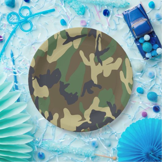 Borden voor camouflage-papier papieren bordje (Feest)