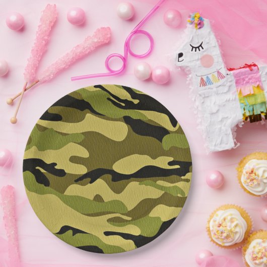borden voor camouflagepapier papieren bordje (Feest)
