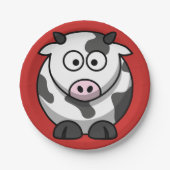 Borden voor cartoon Koe Papieren Bordje (Voorkant)