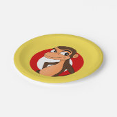 Borden voor cartoon van chimp papieren bordje (Gekanteld)