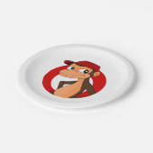 Borden voor cartoon van chimp papieren bordje (Gekanteld)