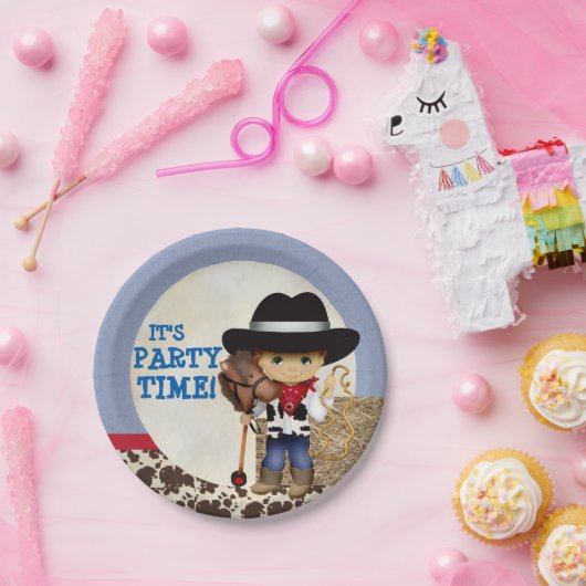 Borden voor cowboypapier papieren bordje (Feest)