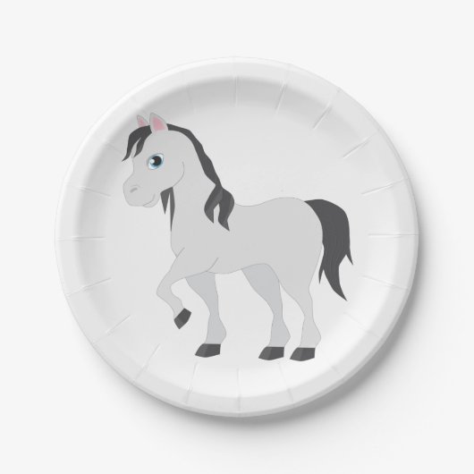 Borden voor Cute Horse Paper Papieren Bordje (Voorkant)