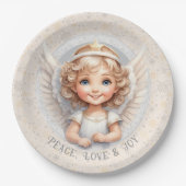 Borden voor Cute Kerstangel Papieren Bordje (Voorkant)