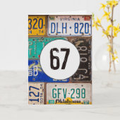  Borden voor de 67e verjaardag van de geboortekaar Kaart (Gele Bloem)