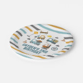 Borden voor de bouw van vrachtwagens op jaarbasis papieren bordje (Gekanteld)