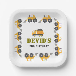 Borden voor de bouw van vrachtwagens op jaarbasis papieren bordje