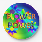 Borden voor de Hippie Flower Power Party Papieren Bordje (Voorkant)