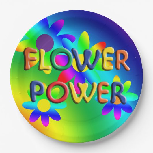 Borden voor de Hippie Flower Power Party Papieren Bordje (Voorkant)