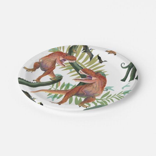 Borden voor dinosauruspapier papieren bordje (Gekanteld)
