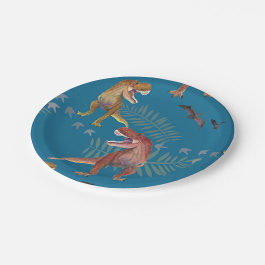 Borden voor dinosauruspapier papieren bordje (Gekanteld)