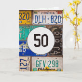  Borden voor een 50e verjaardag Kaart (Gele Bloem)