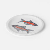 Borden voor exotisch vispapier papieren bordje (Gekanteld)