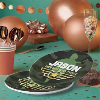 Borden voor feestartikelen in de militaire stijl papieren bordje