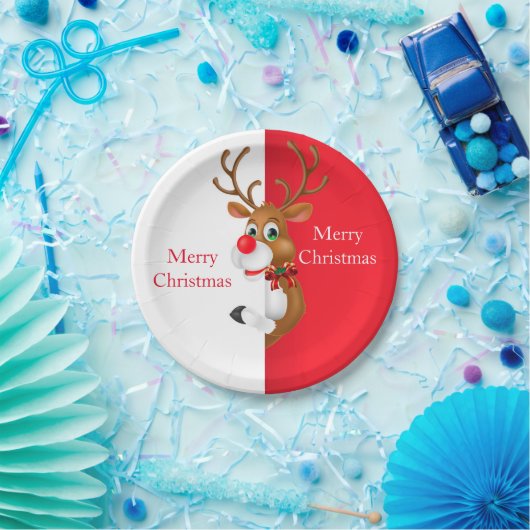 Borden voor feestdagen Rudolph Papieren Bordje (Feest)