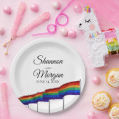 Borden voor gadepride regenboogvlagberichten papieren bordje (Feest)