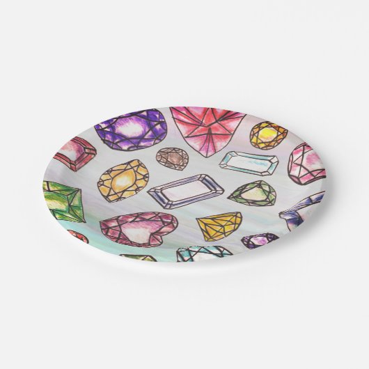 Borden voor gemstone Design Paper Papieren Bordje (Gekanteld)