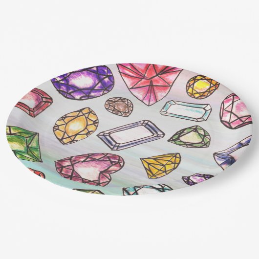 Borden voor gemstone Design Paper Papieren Bordje (Gekanteld)