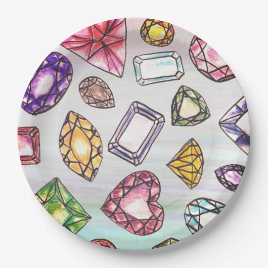 Borden voor gemstone Design Paper Papieren Bordje (Voorkant)