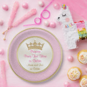 Borden voor gepersonaliseerd roze en goudprinses papieren bordje (Feest)
