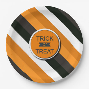 borden voor gestripte trick or treat 9 inch papieren bordje
