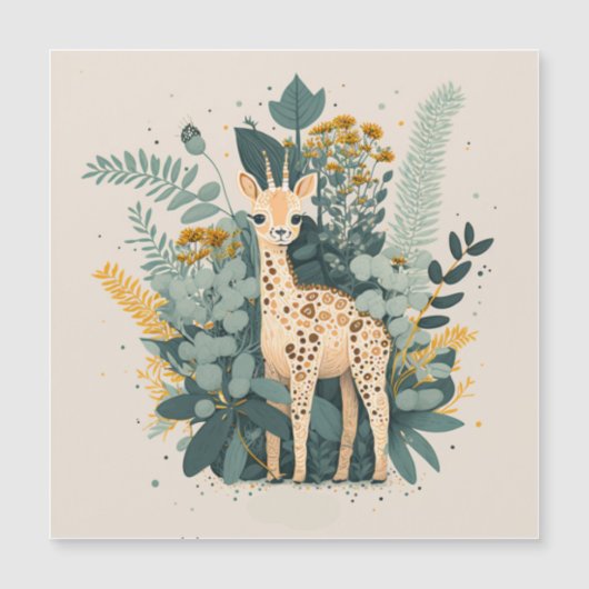 Borden voor giraferpapier met klauw magnetische uitnodiging (Voorkant)