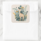 Borden voor giraferpapier met klauw vierkante sticker (Tas)