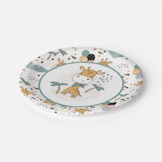 Borden voor Giraffe Papieren Bordje (Gekanteld)