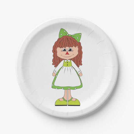 Borden voor Girl Doll Paper Papieren Bordje (Voorkant)