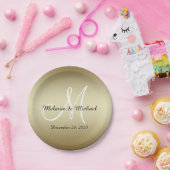 Borden voor gouden weddenschappen | Monogram Papieren Bordje (Feest)